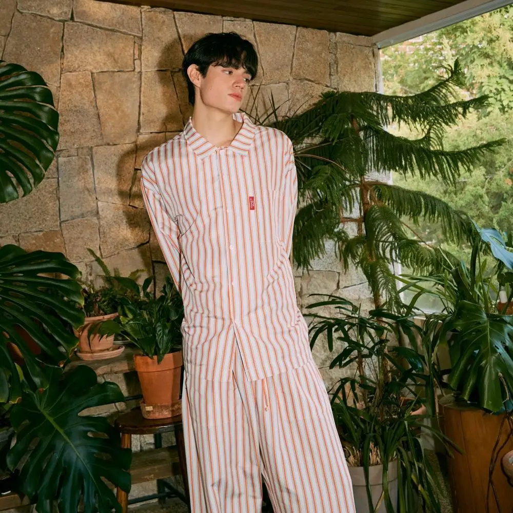Furless pajamas[Long] - Orange Stripe 상세페이지 10